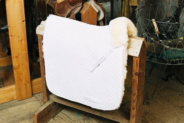 Engel Deluxe Sheepskin Dressage Saddle Blanket with Pommel Roll Partial Lining - 3330C