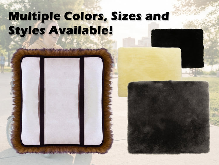 Genuine Sheepskin Wheelchair Comfort Pad - 18" x 17" Natural Wool Cushion