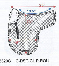 Engel Deluxe Sheepskin Dressage Numnah Saddle Pad with Pommel Roll and Complete Lining - 3320C