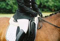Engel Deluxe Sheepskin Dressage Numnah Saddle Pad with Pommel Cantle Roll and Partial Lining - 3320D