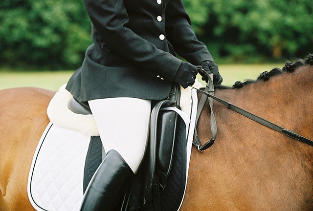 Engel Deluxe Sheepskin Dressage Numnah Saddle Pad with Pommel Cantle Roll and Partial Lining - 3320D