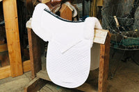 Engel Deluxe Sheepskin Dressage Numnah Saddle Pad with Pommel Cantle Roll and Partial Lining - 3320D