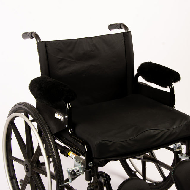 Genuine Sheepskin Wheelchair Armrest Covers (Pair) – Full Wrap-Around Comfort Pads