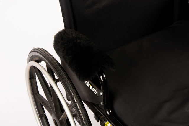 Genuine Sheepskin Wheelchair Armrest Covers (Pair) – Full Wrap-Around Comfort Pads