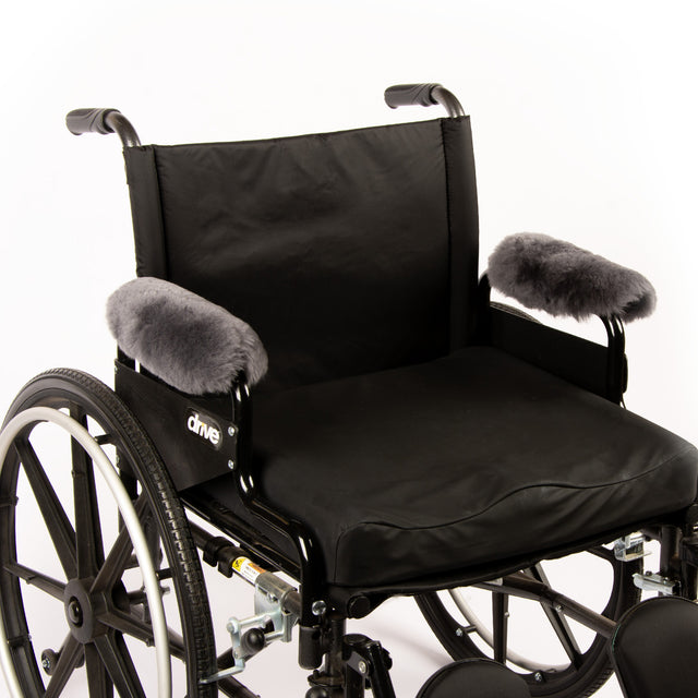 Genuine Sheepskin Wheelchair Armrest Covers (Pair) – Full Wrap-Around Comfort Pads