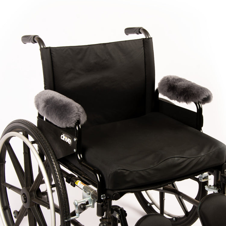 Genuine Sheepskin Wheelchair Armrest Covers (Pair) – Full Wrap-Around Comfort Pads