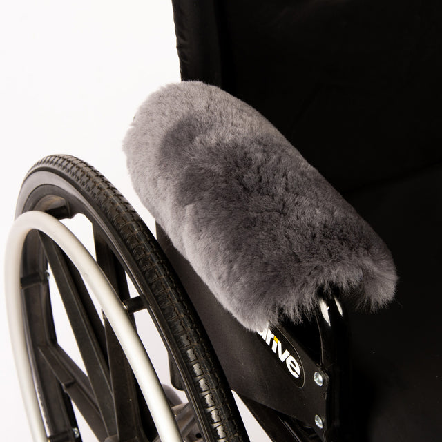 Genuine Sheepskin Wheelchair Armrest Covers (Pair) – Full Wrap-Around Comfort Pads