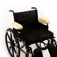 Genuine Sheepskin Wheelchair Armrest Covers (Pair) – Full Wrap-Around Comfort Pads