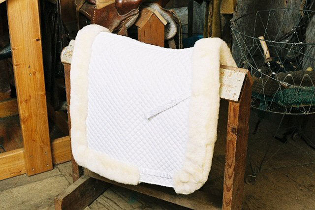 Engel Deluxe Sheepskin Dressage Saddle Blanket with Complete Lining & Full Roll Edge - 3330CR