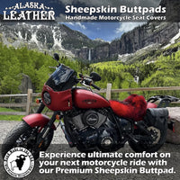 Sheepskin Buttpad® Motorcycle Seat Cover for the BMW R1250 GS Passenger Saddle by Alaska Leather