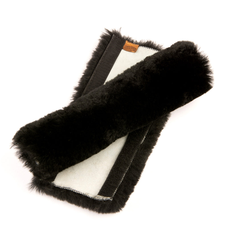 Premium Genuine Sheepskin Travel & Seat Belt Pads (2-Pack) – 12" Soft Shoulder Cushions