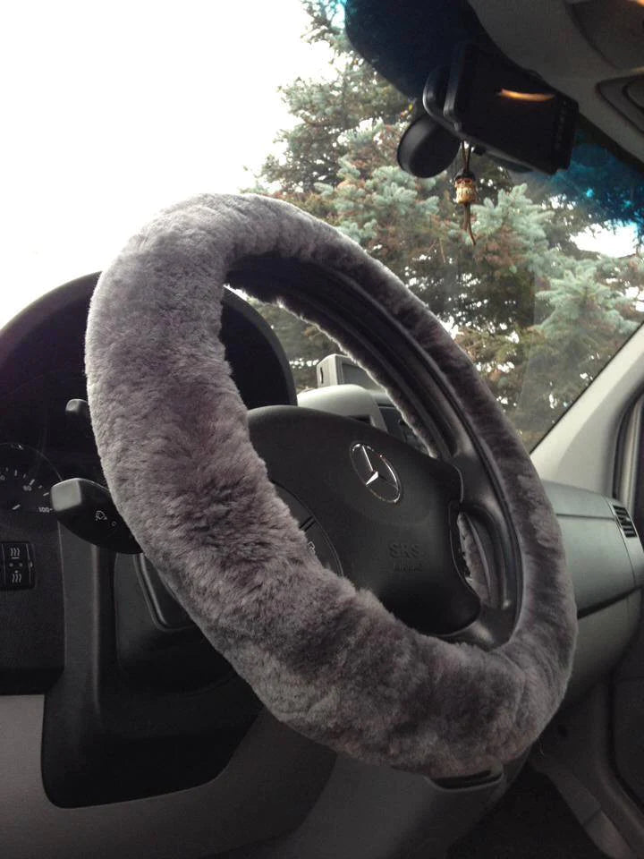 Sheepskin Steering Wheel Cover - All-Season Comfort